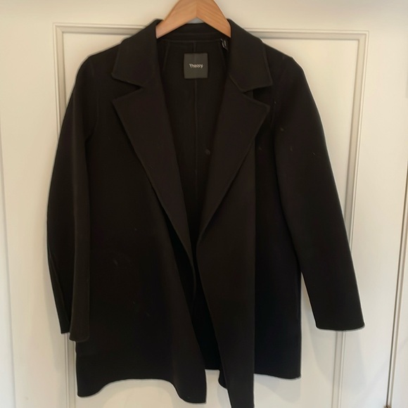 Theory Open Front Wool Cashmere Blend Coat - Picture 4 of 11